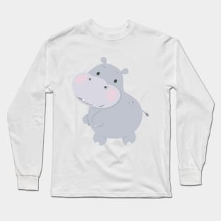 Cute Baby Hippo Long Sleeve T-Shirt